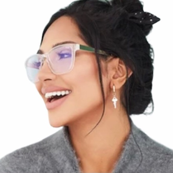 QUAY Hardwire Blue Light Glasses Clear & Gold Frame Bluelight Blocking Lens NWT - Picture 4 of 7